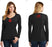 Ladies Black V-Neck Long Sleeve